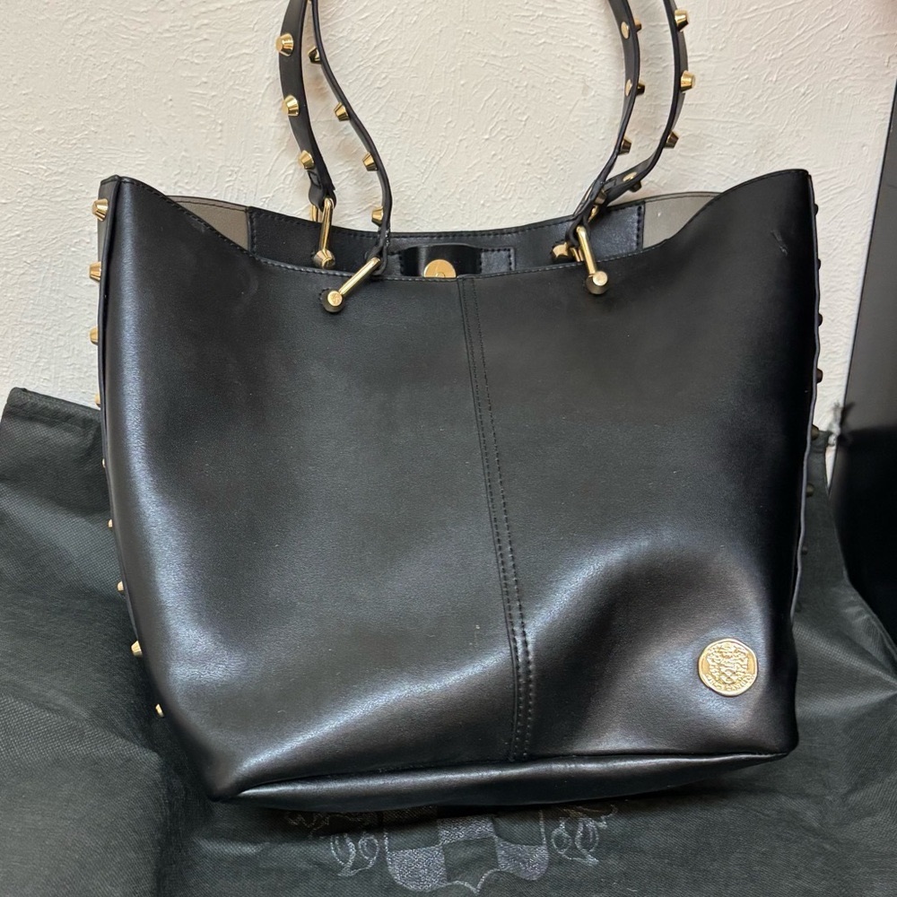 Vince Camuto Black and Gold Women's Tote Bag